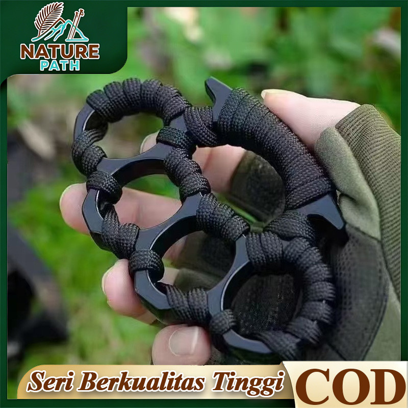 Knuckle Grip Metal Solid + Sarung - Alat Beladiri & Boxing, Pemecah Kaca Darurat