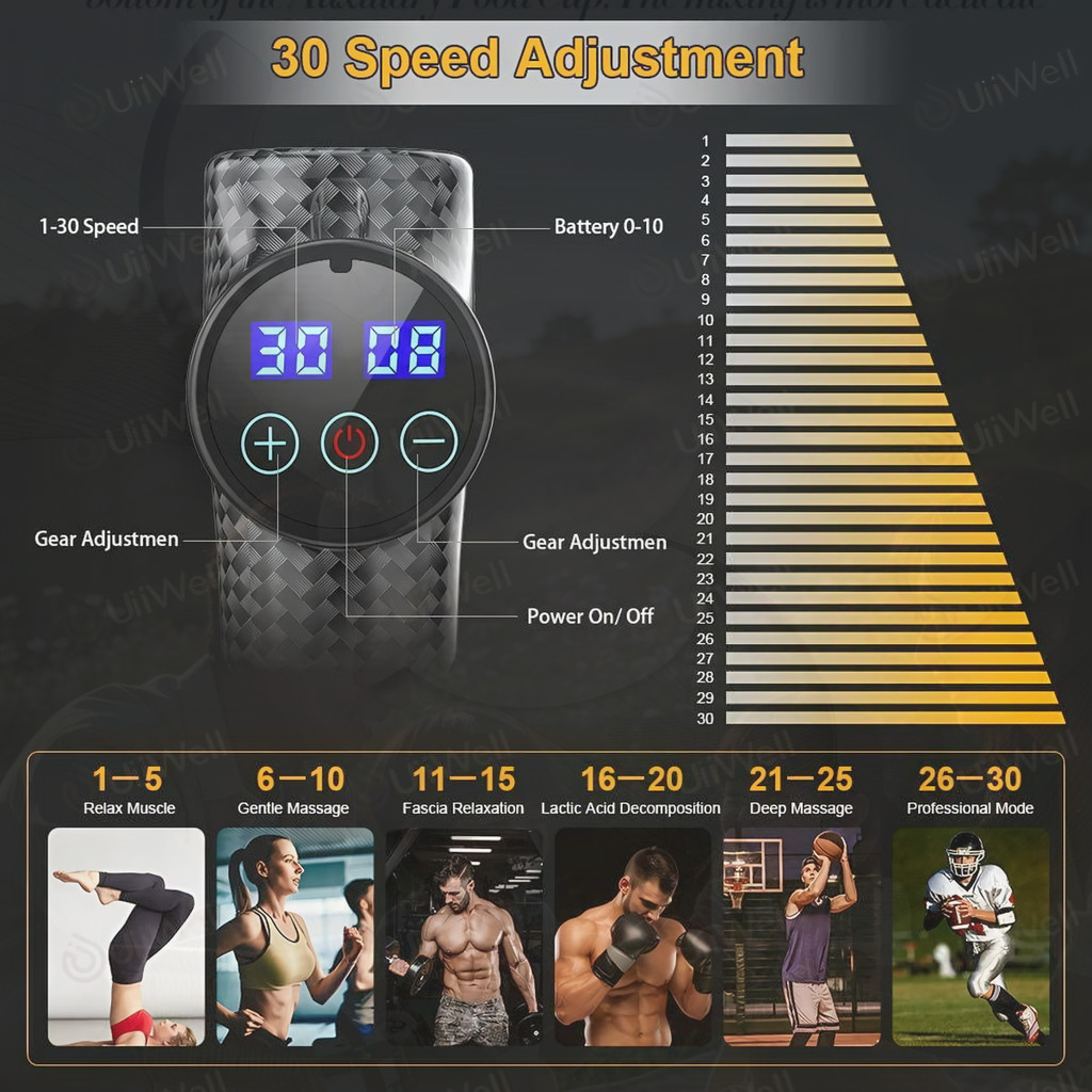 HANDOO Alat pijat elektrik Massage Gun 8 in1 Deep Tissue Muscle Therapy Electric Massage Tools