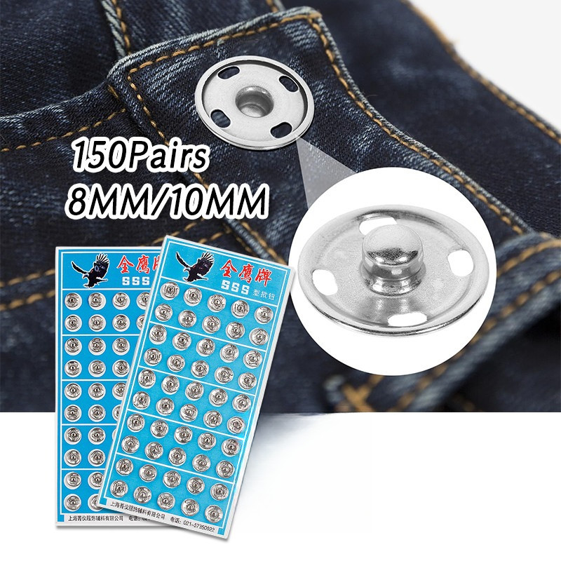 150 Pasang Kancing Cetet Baju Kancing Jepret Press Studd Anti Karat