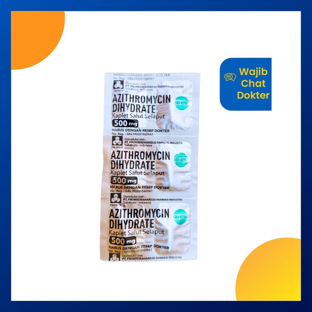 AZITHROMYCIN GENERIK_01 500 MG 1 STRIP @ 6 KAPLET SALUT SELAPUT