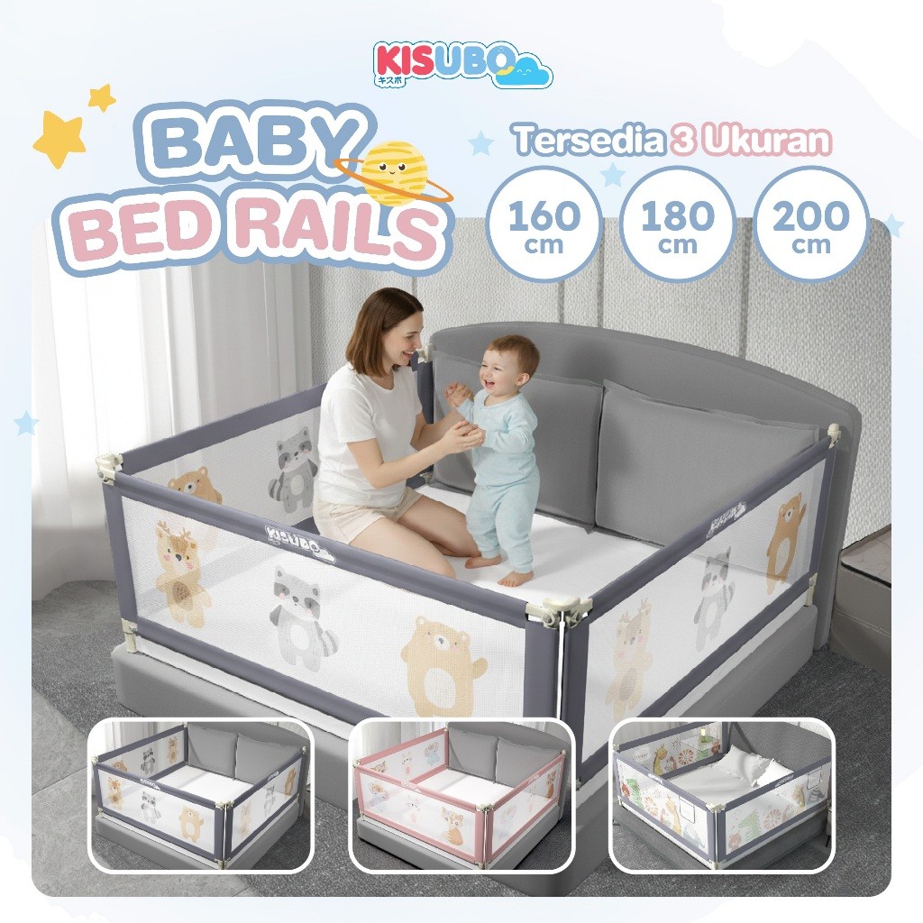 [Harga Per Sisi] KISUBO Bed Rail Pagar Kasur Pengaman Bayi Bed Rail Pembatas Tempat Tidur