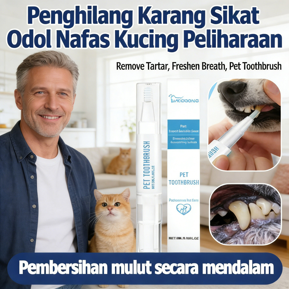 Peliharaan Nafas Segar Sikat Gigi Anjing Odol Hewan Penghilang Karang Penghilang Karang Gigi Kucing 
