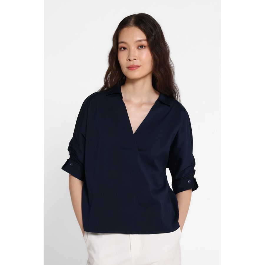 MINIMAL - Silva - Blouse V Neck - Navy