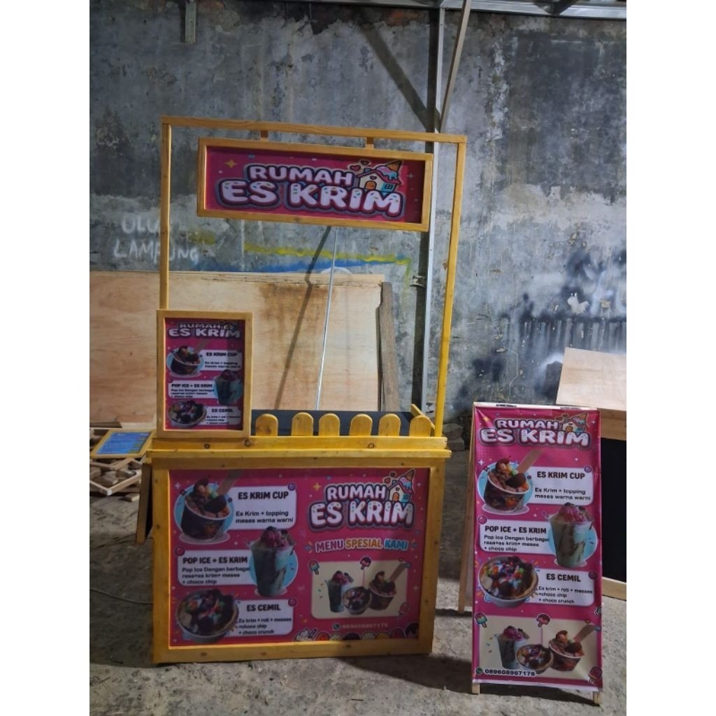 booth portable / meja lipat / event desk/gerobak lipat / gerobak murah