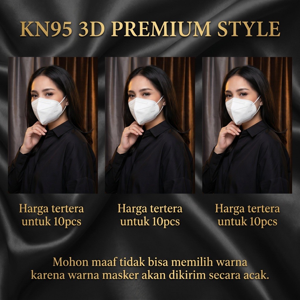 10 PCS Masker KN95 N95 Dewasa Warna 5ply Layer Disposable Adult Earloop Protective 3D Face Mask