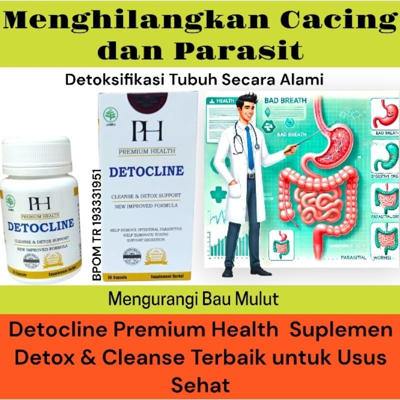 ( Terlaris) Detocline Premium Health – Suplemen Detox & Cleanse Terbaik untuk Usus Sehat