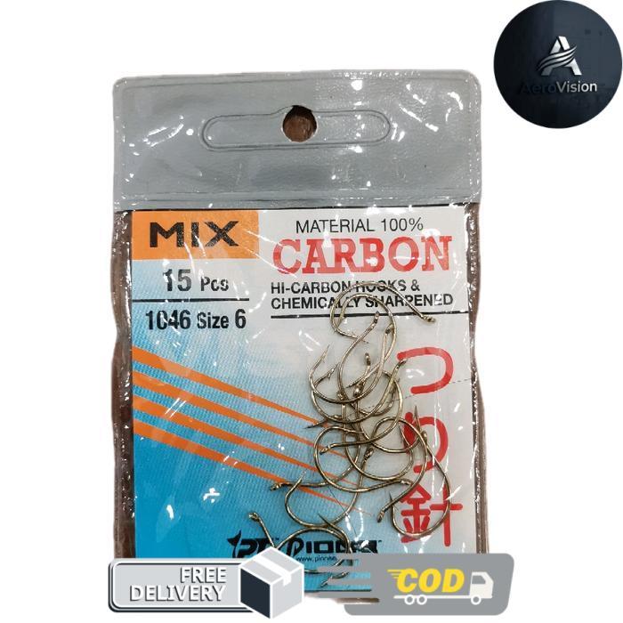 Kail Pancing Pioneer Carbon Mix 1046 Ring Lubang Hook Mata Kail - 1