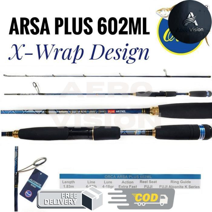 Joran Pancing Casting  Spinning Orca Arsa 4 to 12LB Carbon Ring Fuji dan Belum Fuji - Fuji