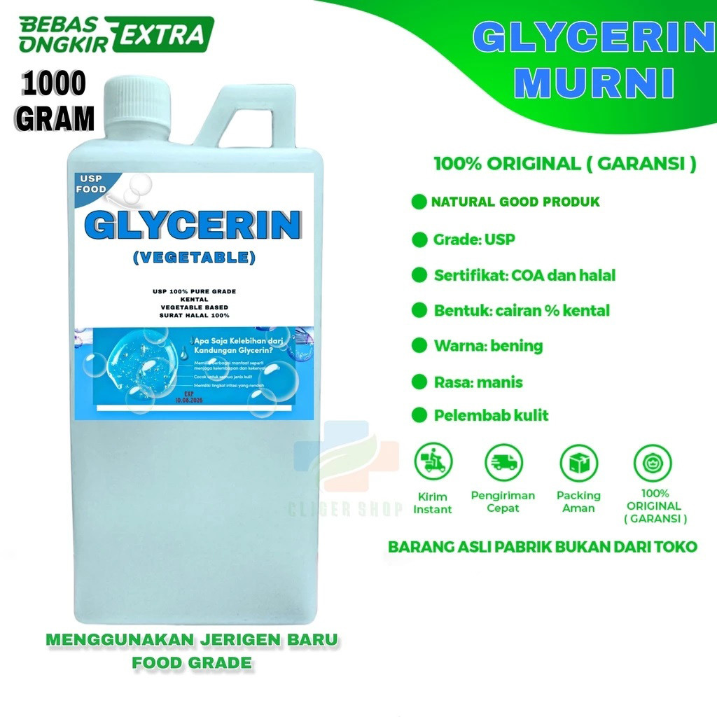 GLISERIN MURNI VG FOOD / GLYCEROL / GLYCERINE / GLYCERIN VEGETABLE FOOD 1KG