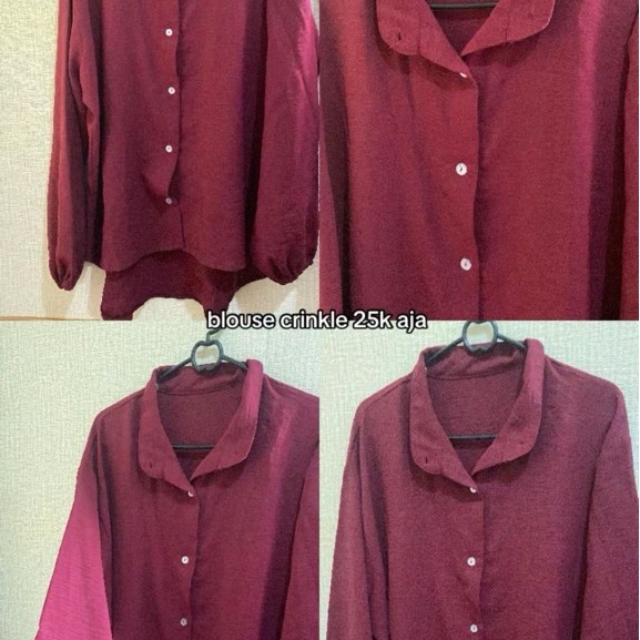 blouse crinkle maroon