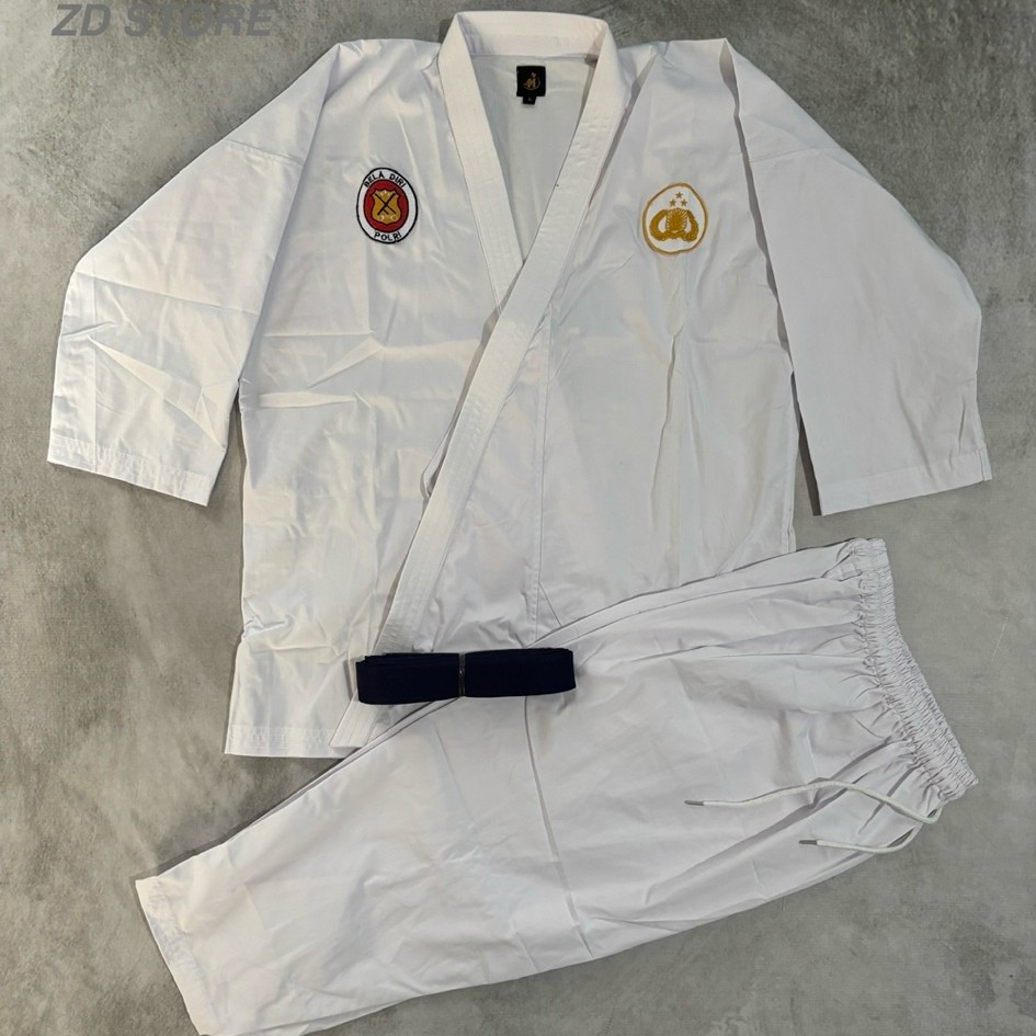Promo Baju JUDO POLRI PUTIH/SERAGAM JUDO POLISI PUTIH/Beladiri POLRI Termurah