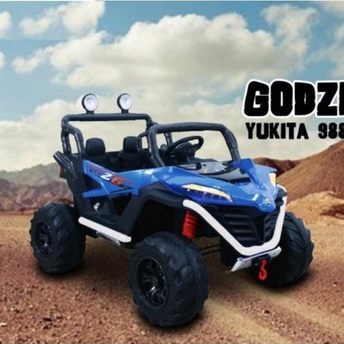 MOBIL AKI YUKITA 988 GODZILLA ~ BAN KARET JOK KULIT 4DYNAMO ~ MOBIL MAINAN ANAK - MERAH