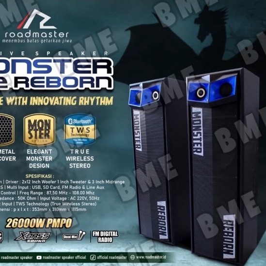SPEAKER AKTIF ROADMASTER MONSTER 212 REBORN
