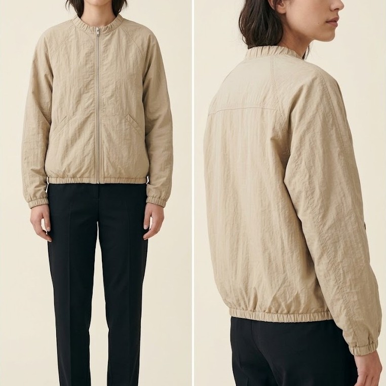 Jaket Bomber Oversize Cream Minimalis
