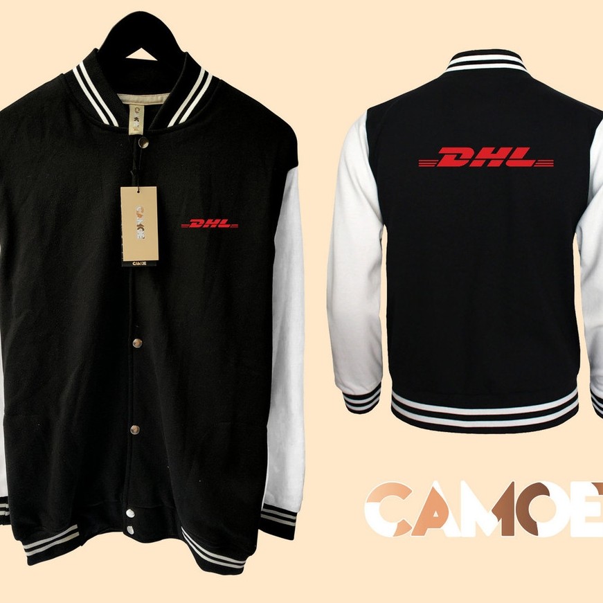 Jaket Baseball Varsity Dhl logo