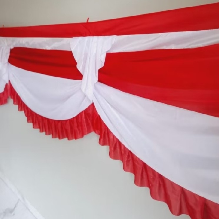 BACKGROUND MERAH PUTIH BENDERA BEGRON  MERAH PUTIH PANJANG 8METER BENDERA BACKGROUND