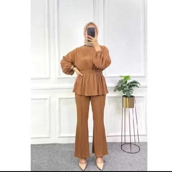 Marilyn Set (PLEATS) - Setelan Plisket Cutbray Premium Mewah Modelo Nency Pleats Set Cantik Jumbo