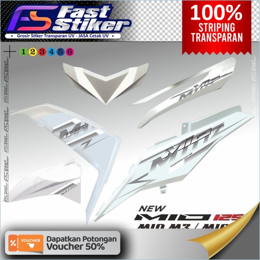 Stiker Motor / Striping Transparan Uv Mio M3/mio Z Motor Mio 125 Striping Mio M3 Variasi