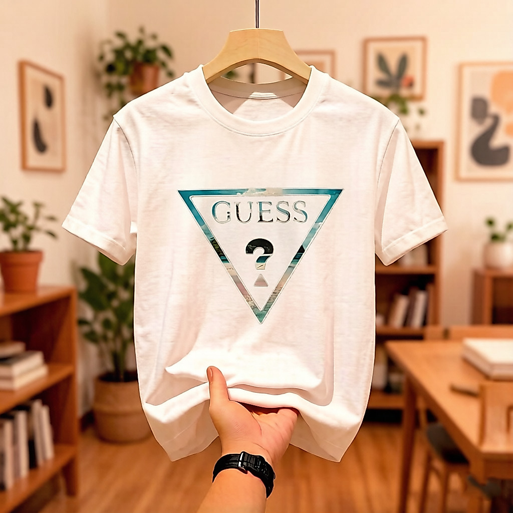 BAJU KAOS GUESS EMBOS TIMBUL PREMIUM HIGH QUALITY BAJU KAOS DISTRO PRIA LENGAN PENDEK