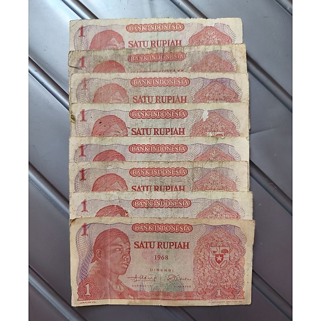 uang kuno kertas 1 rupiah Soedirman bekas edar jelek asli sesuai foto
