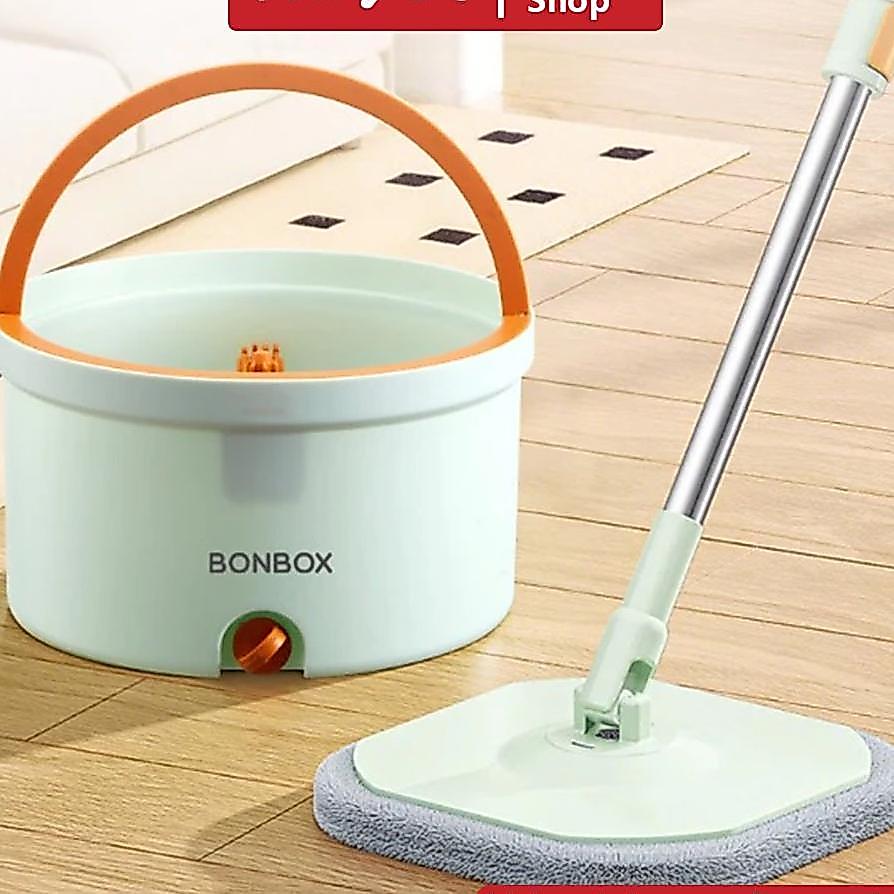Tidygo - Alat Pel Putar Mop Bulat Spin Mop Bulat Kotak - Alat Pel Pembersih Lantai Spin Mop Ember Te