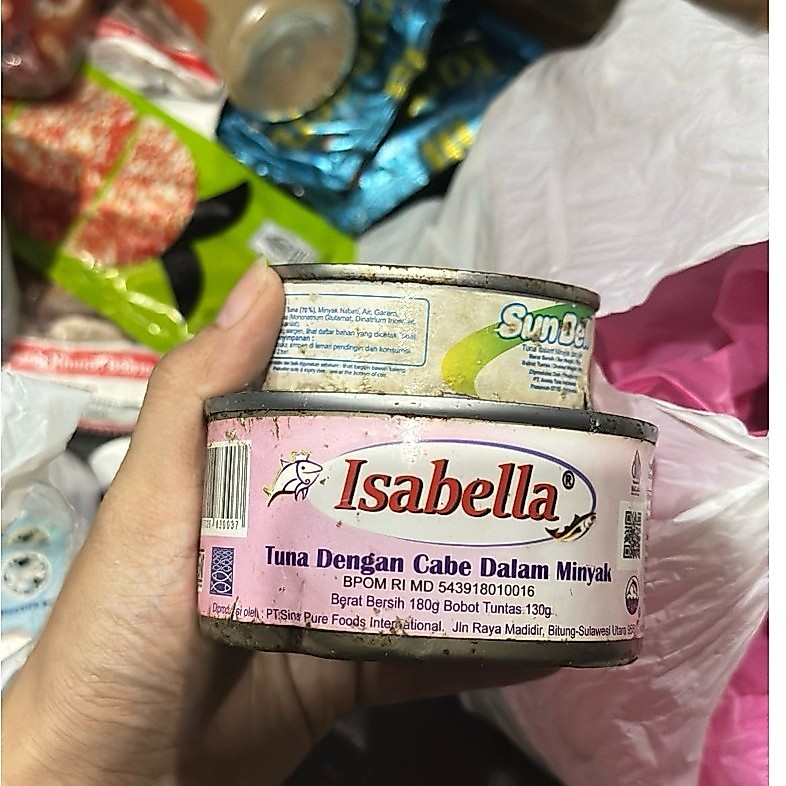 Tuna kaleng aneka merek isabella, deho, frabelle ( sambal goreng woku nabati cabe minyak ) TERLARIS