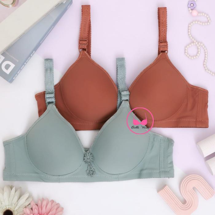( 3 PCS ) Bra TOYAZI Motif Polos Random Bra Cup B (SEDANG) JESSLYNS 719 - 3 PCS RANDOM, 42