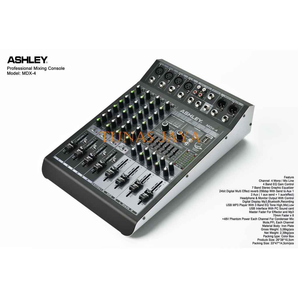 MIXER ASHLEY MDX4 MIXER 4 CHANNEL ASHLEY MDX4 ORIGINAL MIXER ASHLEY MDX 4