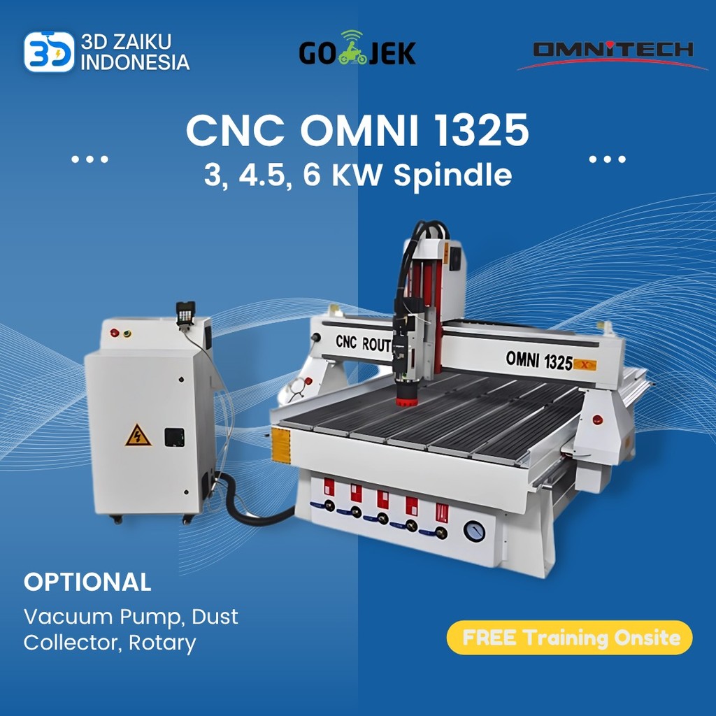 OMNI 1325 CNC Router 130x250 cm with Ballscrew and Hiwin Linear Rail