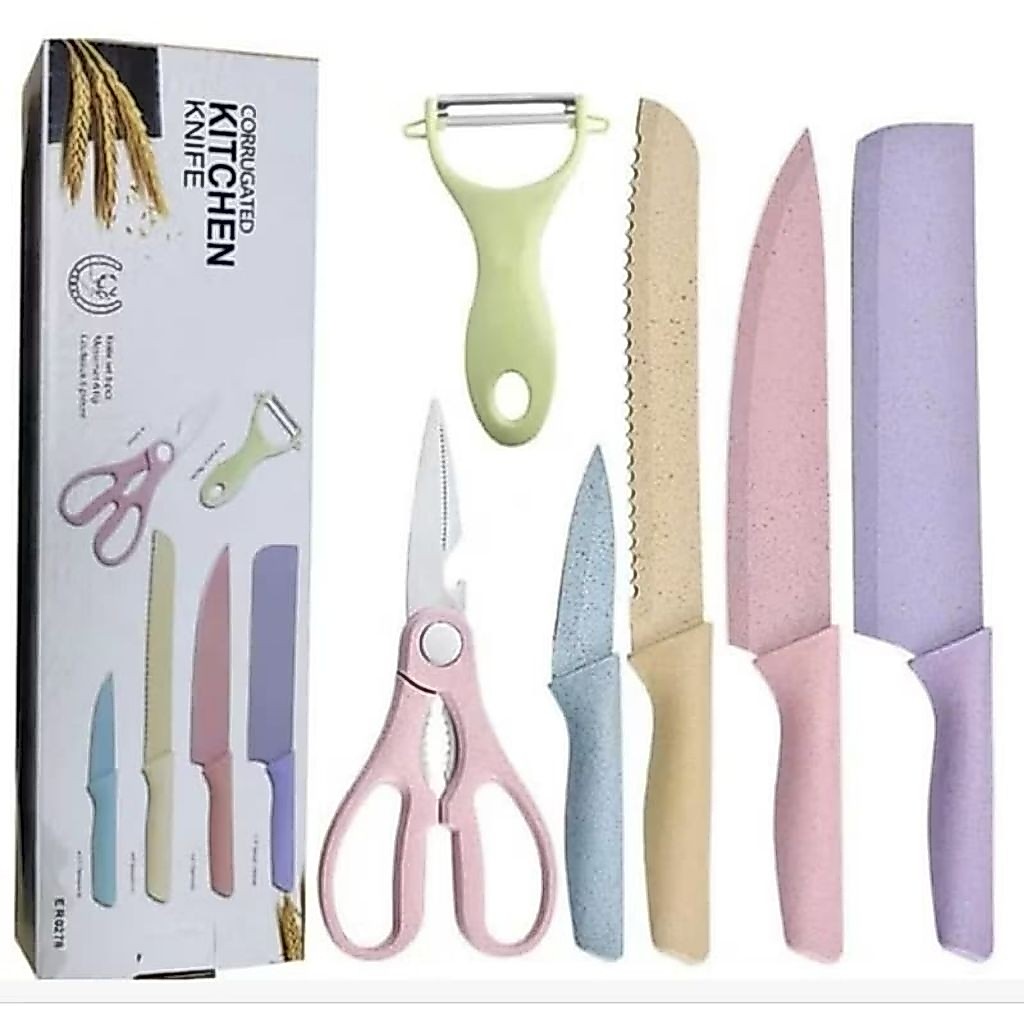 PROMO PISAU SET JERAMI PISAU SULTAN WARNA 6IN1 ORIGINAL DUS MAGNET PISAU JERAMI EVCRIVERH / DAPUR