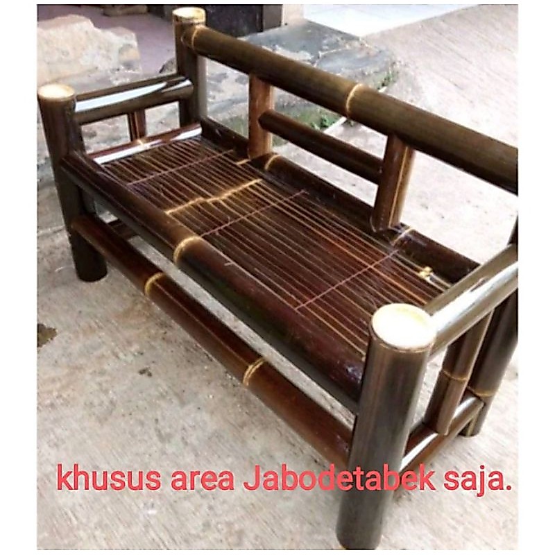 kursi bambu Hitam/ bangku bambu 115 x 54 cm