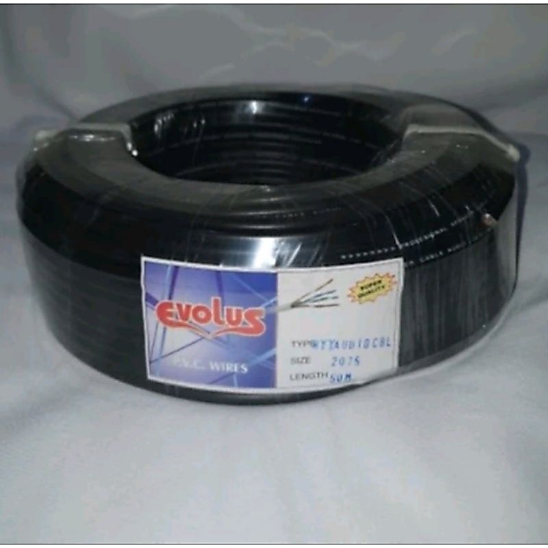 075 Kabel serabut 2x075 EVOLUS CABLE NYYHYO NYMHYO kabel rambut hitam 2x0,75 1rol audio kabel HYO se
