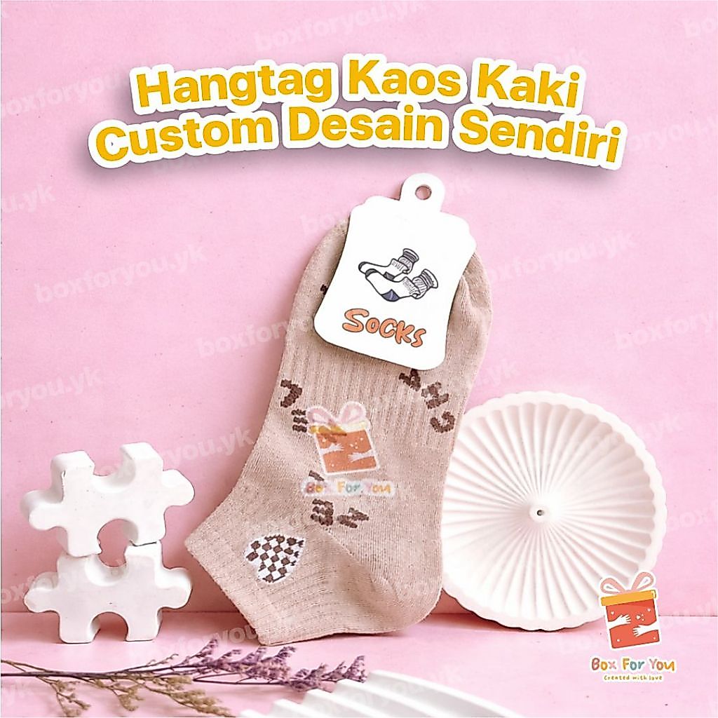 Custom label kaos kaki / jepit rambut (isi 5.000 pcs)