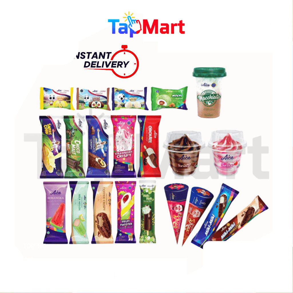 TapMart - AICE Ice Cream Mochi Durian | Klepon | Chocolate | Strawberry | Crispy Sundae Cone Es Krim
