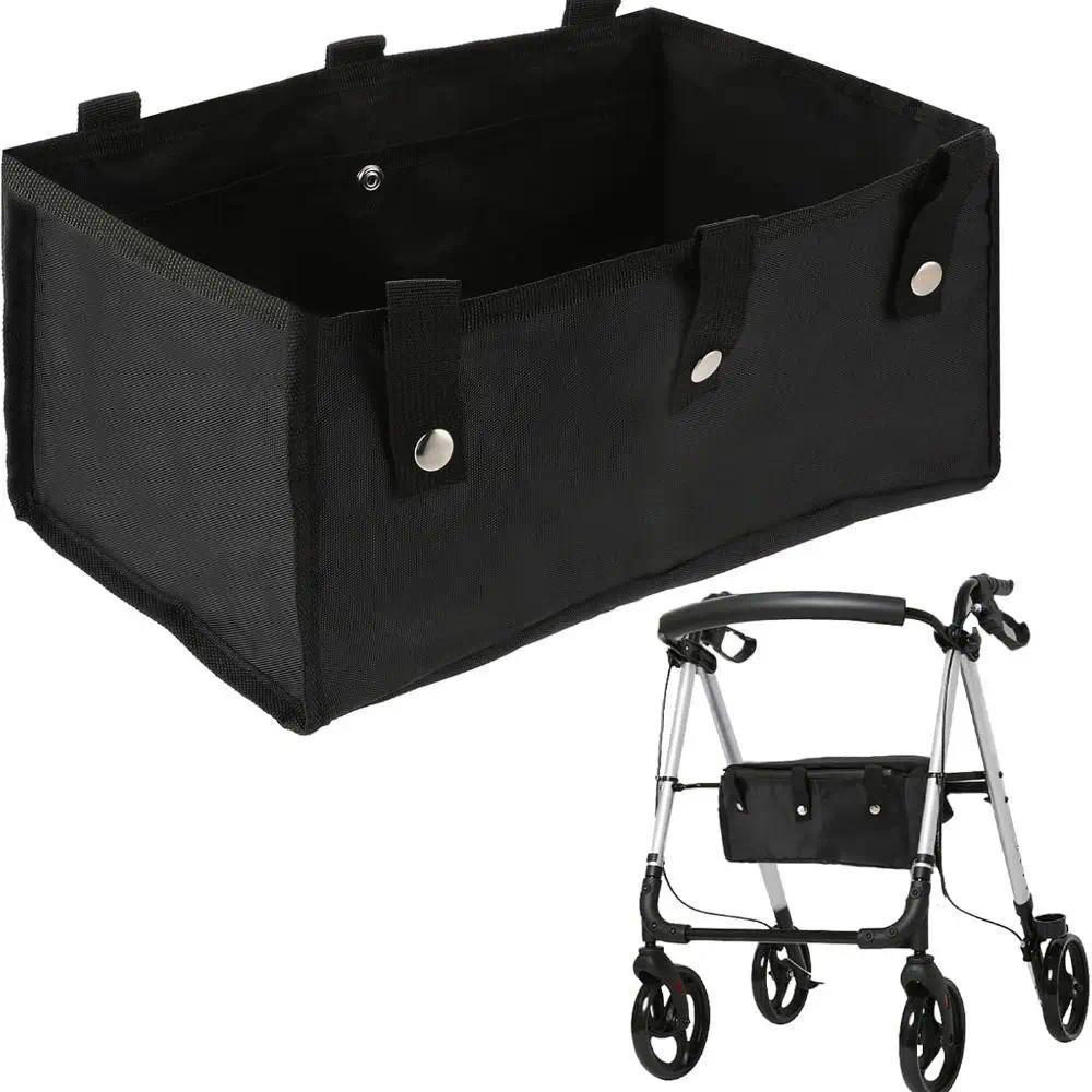 Foldable Rollator Walker Basket Large Capacity Reusable Wheelchair Storage Pouch Rollator Hanging Ba