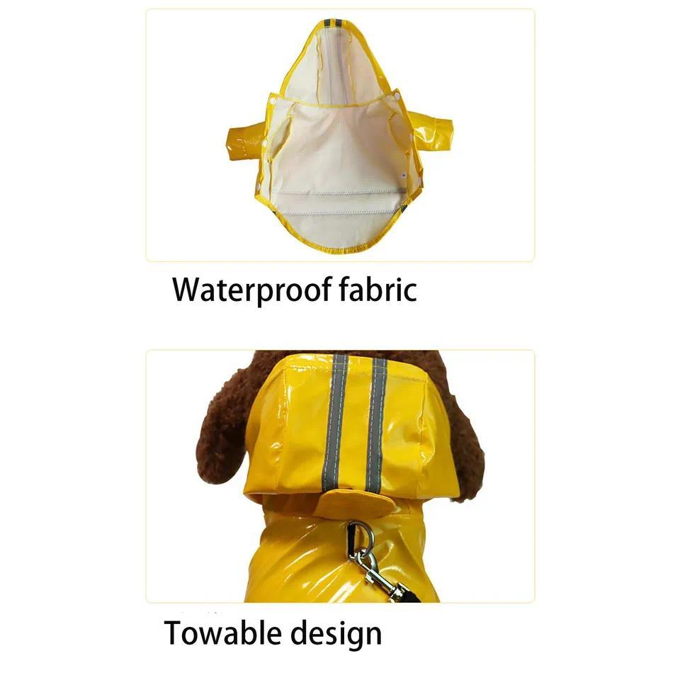 Waterproof Pet PU Raincoats,Dog Raincoat,Small Meum Dog Reflective Snowproof Rainwear Pet Outdoor Ra