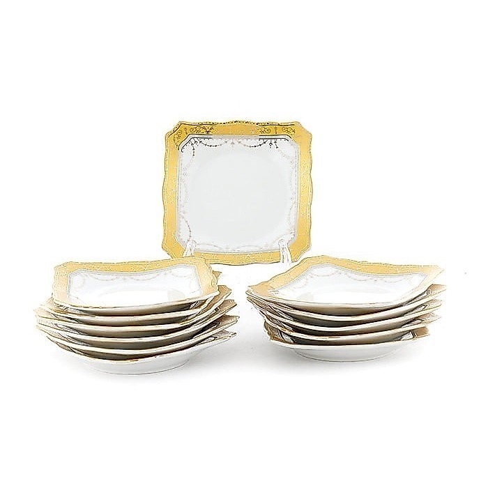 Vicenza Square Dessert Plate Piring Kue Lepek Kotak Kecil B423 12 Pcs