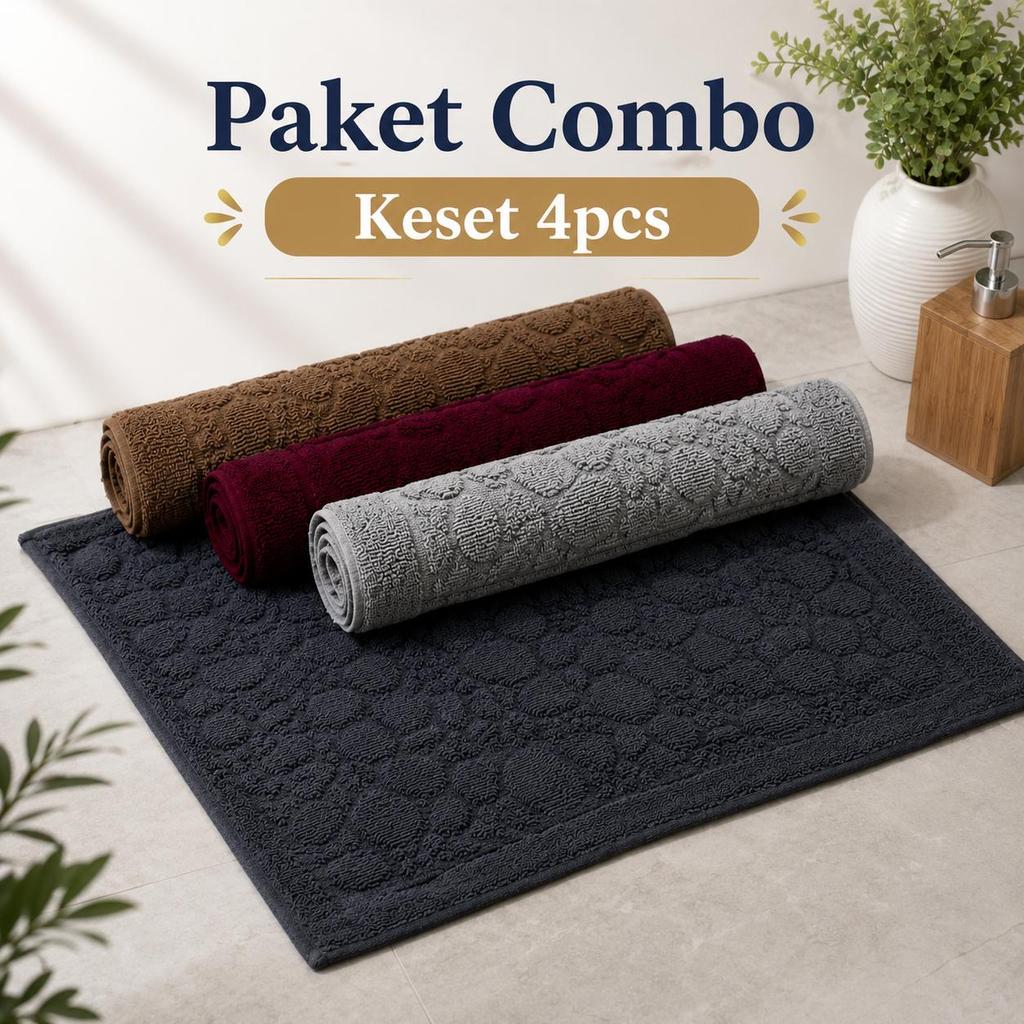 Paket 4 Keset Kamar Mandi Handuk Ukuran 40x60 - Sandy Collection