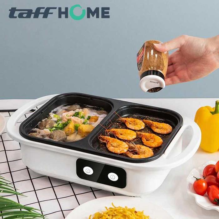 Panci Listrik 2in1 Hotpot & BBQ Grill DYG-03 – Electric Cooker 1300W Non Stick dengan Dual Temperatu
