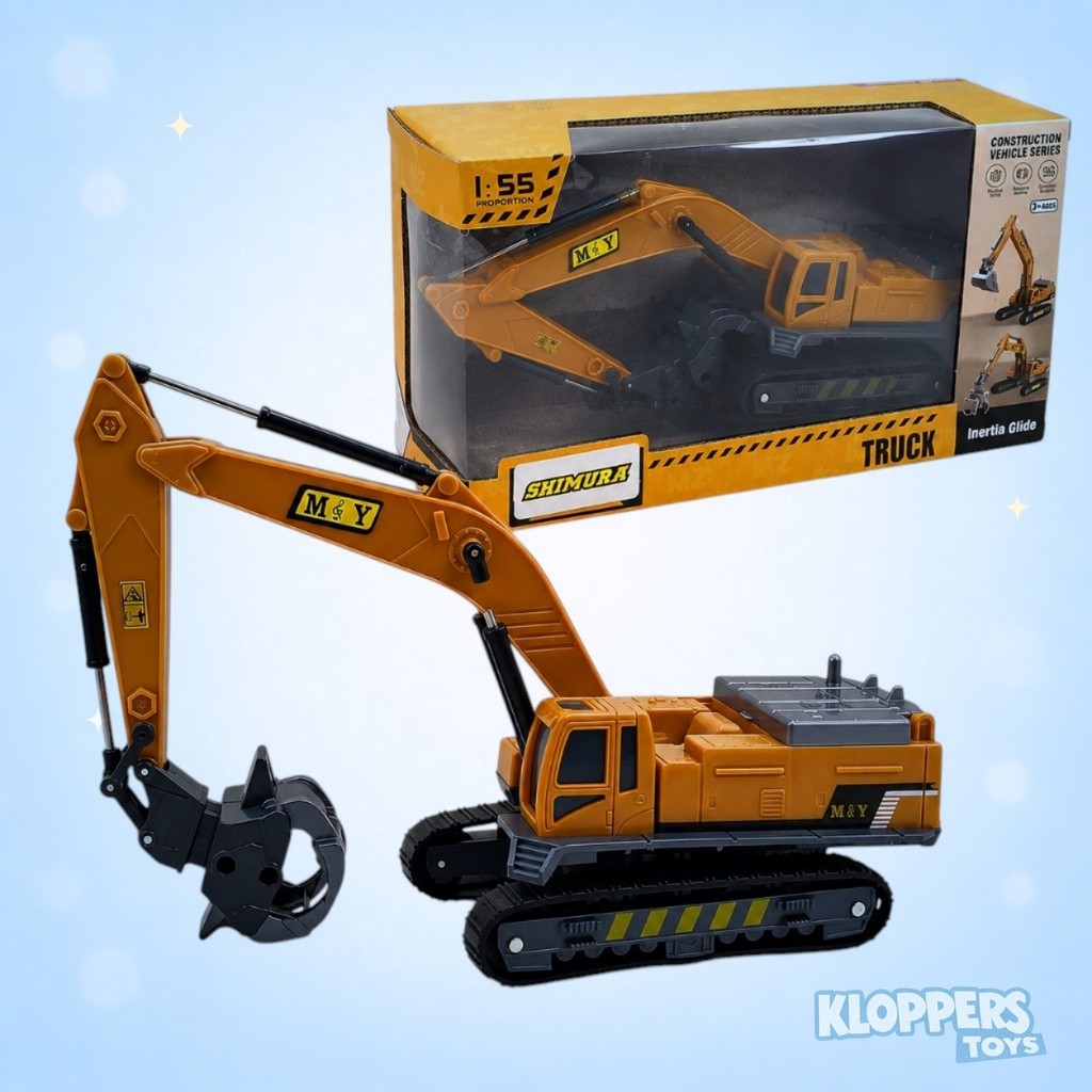 Diecast Miniatur Construction Vehicle 1:55 - Mainan Excavator Capit Crawler Crane Construction Vehic
