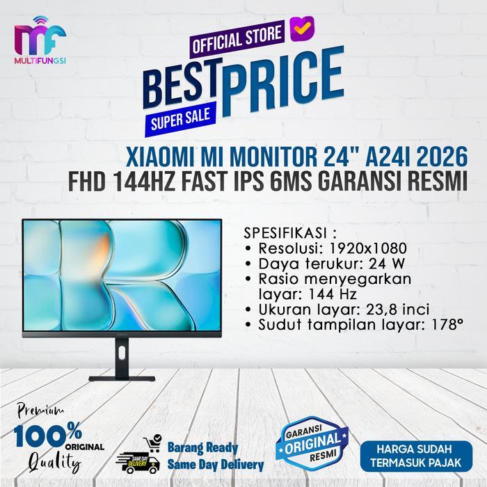 Xiaomi Mi Monitor 24" A24i 2026 FHD 144Hz Fast IPS 6ms Garansi Resmi - A24I 2026 144Hz, TANPA KAYU