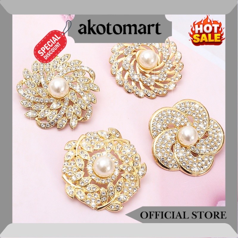 Bross Wanita Korea Gold Titanium Anti Karat/Bros mutiara/pin/bros grosir GR