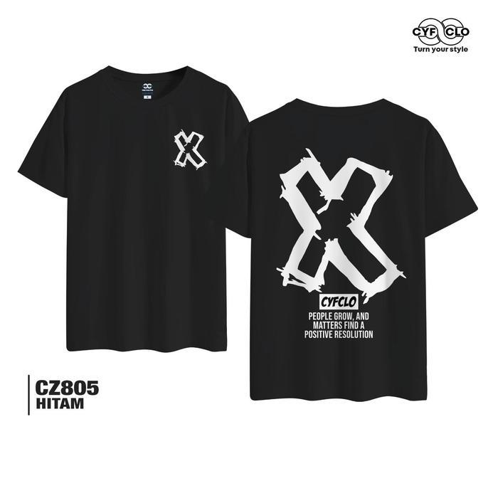CYFCLO Kaos T shirt Lengan Pendek Unisex Katun-Tidak Terawang, Halus, dan nyaman | CZ805-Cyfclo X - 