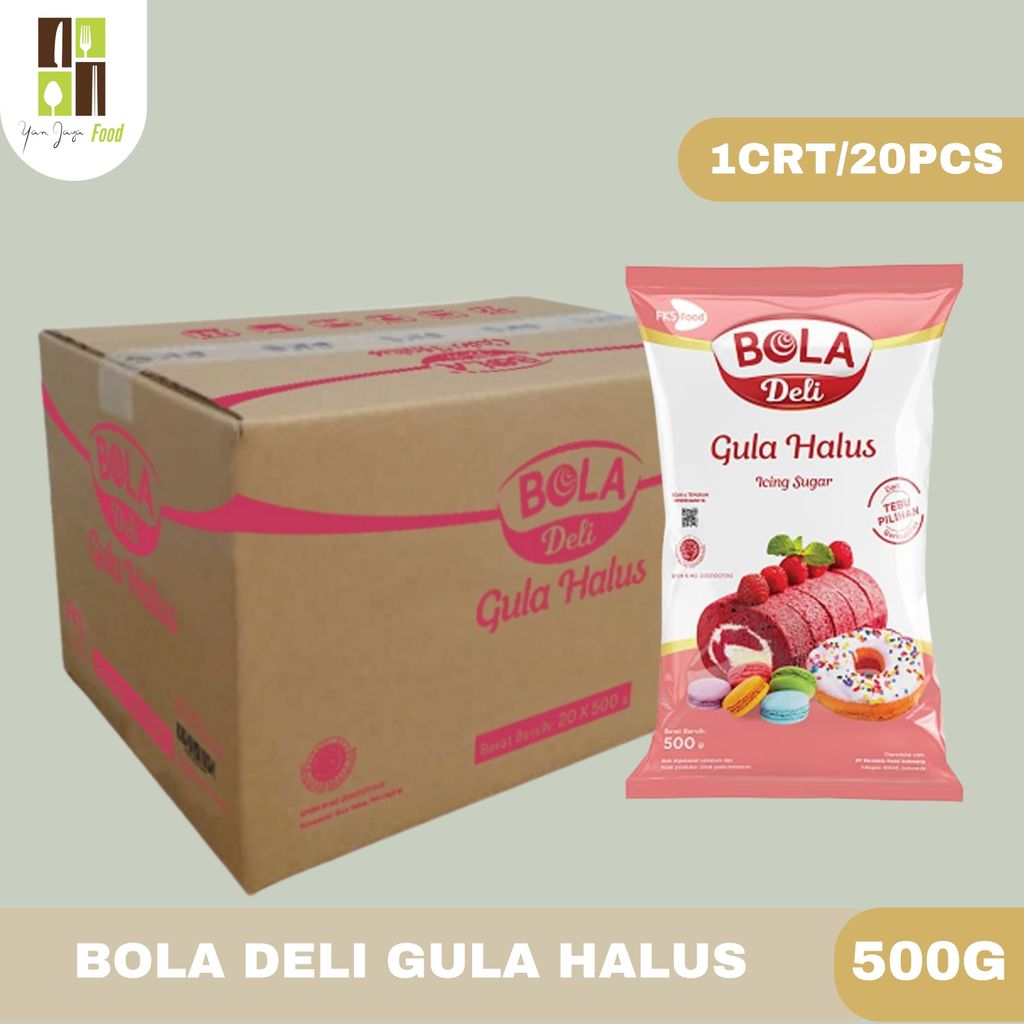 Bola Deli Tepung Gula Halus 500g-1CRT/20PCS / Icing Sugar / Tepung Gula Tebu / Tebu Berkualitas / Gu