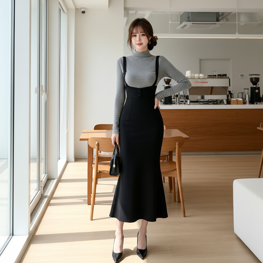 Dress rok duyung wanita rok duyung dress knit dress slim K015
