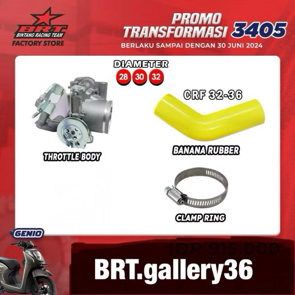 TB throttle body BRT genio beat deluxe 2020 keatas