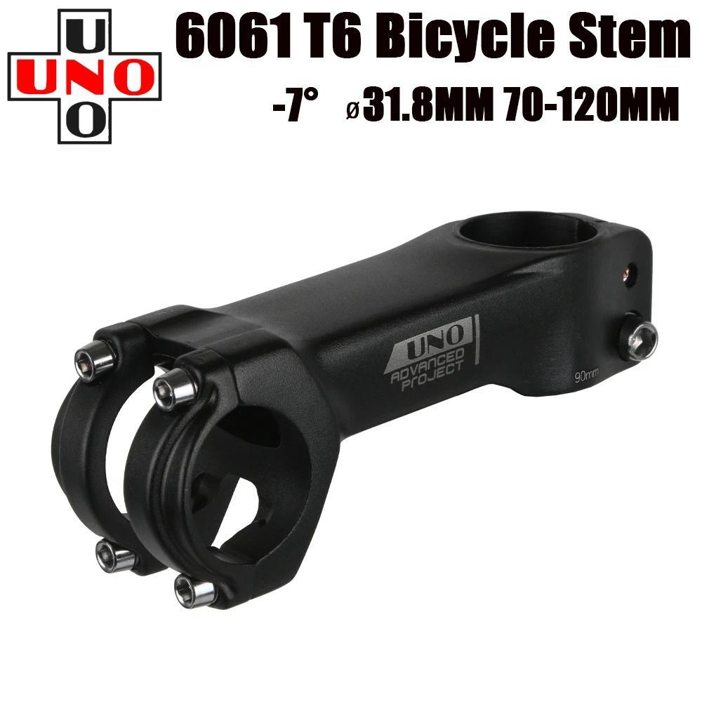 UNO Bike Stem Ultralight Road Bike Stem Fork-7 Degree 28.6mm 31.8mm 70/80/90/100/110/120mm Mountain 
