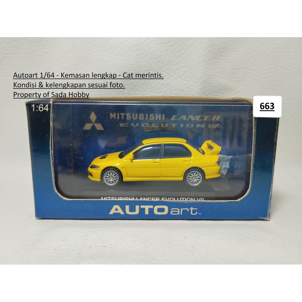 Autoart 1/64 Mitsubishi Lancer Evolution VII Kuning Fullset