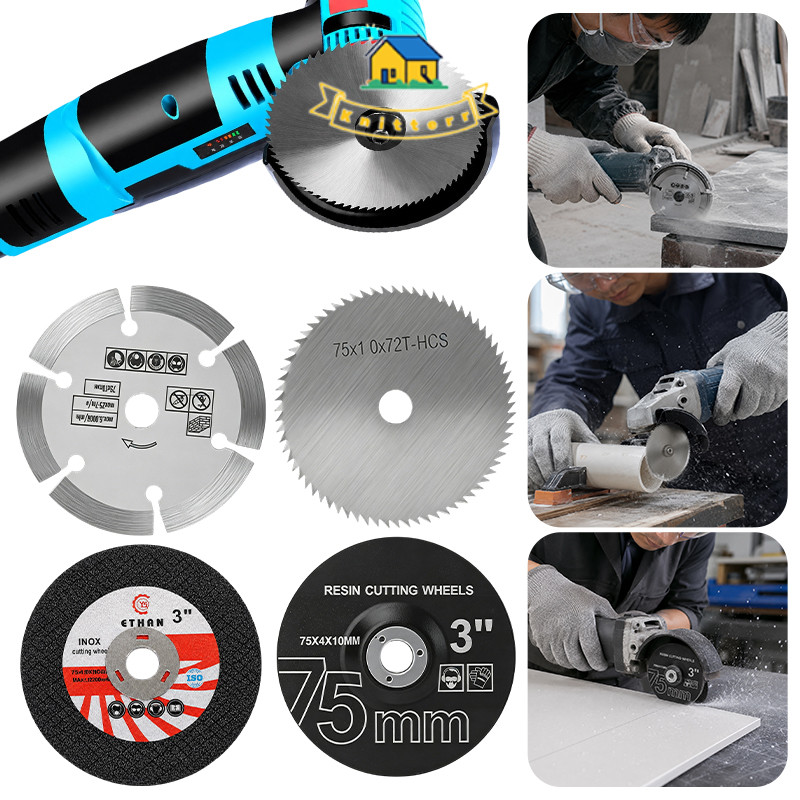 Cutting Wheel Mata Gerinda Mini 3 inch 75x1.0x10mm Potong Kayu Besi Kaca Keramik Amplas Batu Asa Mul