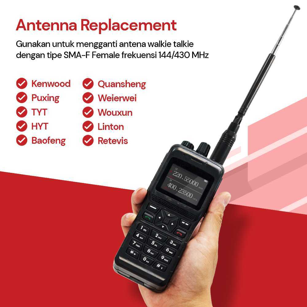 COD Antena Dual Band UHF VHF Untuk HT Walkie Talkie Baofeng Kenwood Retevis Puxing TYT Linton Quansh